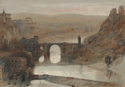 A toledói híd, Madrid közelében, Spanyolországban alkotó: David Roberts