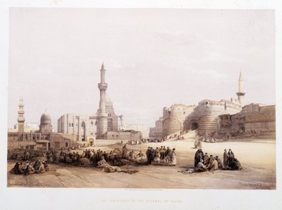 A kairói citadella bejárata (Kairó) – David Roberts „A Szentföld” című filmjében, London, 1849 alkotó: David Roberts