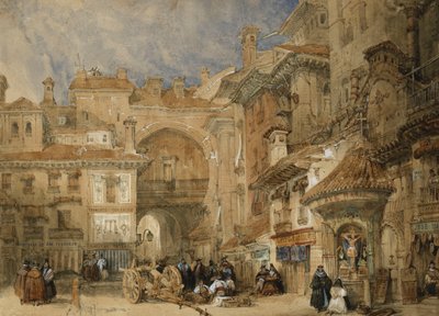 A Viva Rambla kapuja, Granada, 1834 alkotó: David Roberts