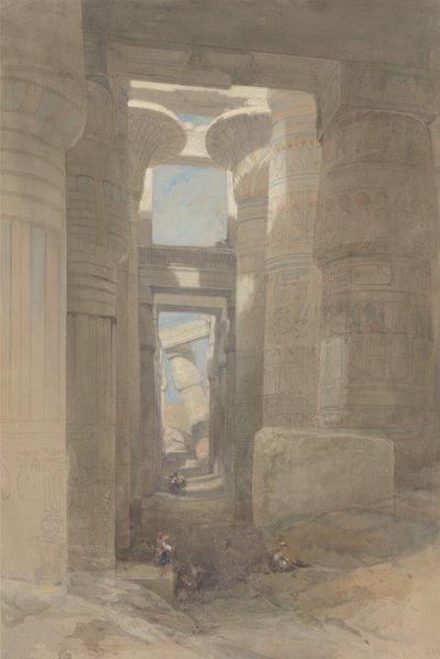 Amon nagy temploma Karnakban, az oszlopcsarnok alkotó: David Roberts