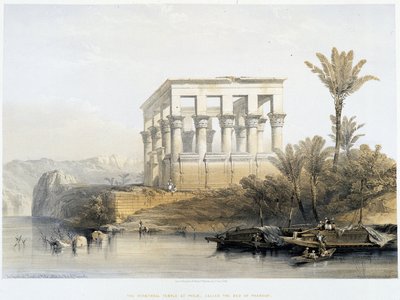 A philae-i Hypaethral templom, a fáraó ágya – a „Szentföldön”, London 1849 alkotó: David Roberts