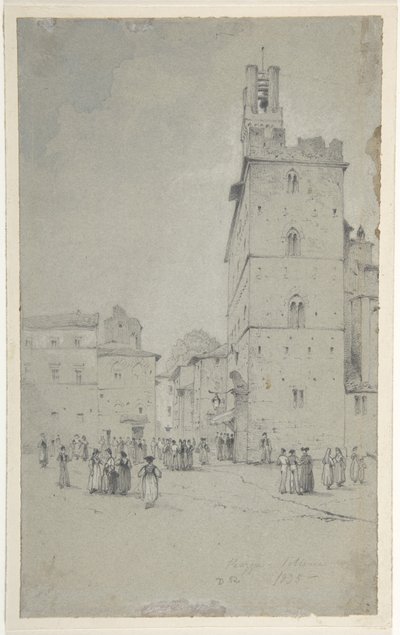 A Palazzo dei Priori, Volterra alkotó: David Roberts