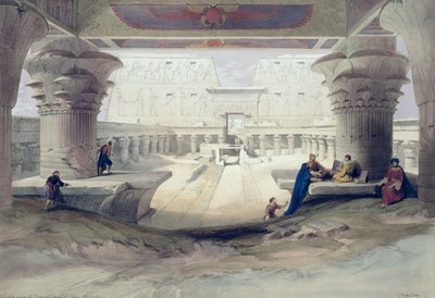 Kilátás az Edfou-templom kapuja alól, Felső-Egyiptom, Egyiptom és Núbia I. kötetének 32. táblája, Louis Haghe (1806-85) kocsma metszetével. 1846 alkotó: David Roberts