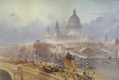 Kilátás a Blackfriars Bridge-re és a Szent Pál-székesegyházra, London, 1840 alkotó: David Roberts