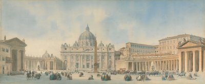 Kilátás a Szent Péter-bazilikára, Róma alkotó: David Roberts