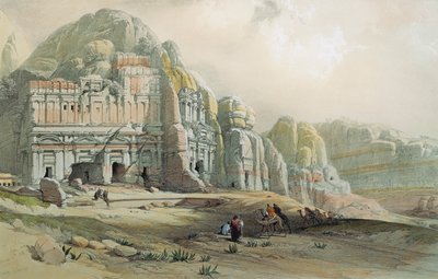 Kilátás Petra romjaira, Jordániában, David Roberts alkotó: David Roberts