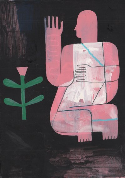 Fekete és kék 3, 2023 (vegyes festék papíron) alkotó: David Shillinglaw