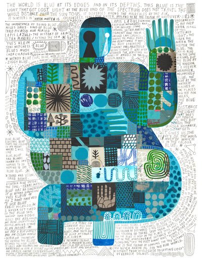 Blue At Its Edges, 2023 (akril és ceruza, papír) alkotó: David Shillinglaw