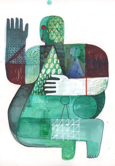 Bodies of Land and Water 1, 2023 (mixed paint on paper) alkotó: David Shillinglaw
