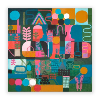 Idiot Wind, 2023 (festék és kollázs vegyes vászonra) alkotó: David Shillinglaw