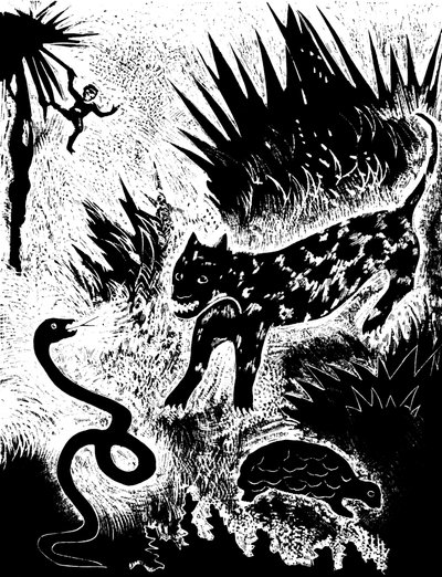 Illusztráció Rudyard Kipling Just so Stories... című könyvéből, 1931. alkotó: David Sterenberg