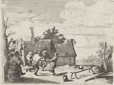 Táncoló farmerek két zenész zenéjére alkotó: David Teniers (II)