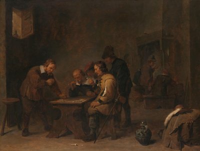 A Szerencsejátékosok Férfiak kocsmában egy kocsmában alkotó: David Teniers (II)
