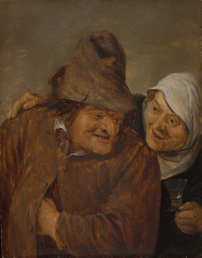 Két paraszt egy pohár borral, c. 1645. alkotó: David Teniers II