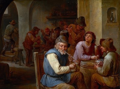 A falu kocsmájában. 1660 körül alkotó: David Teniers the Elder