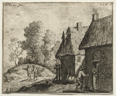 Paraszt beszél egy nővel. alkotó: David Teniers the Elder