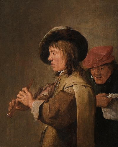 Egy fuvolaművész profilban alkotó: David Teniers the Younger