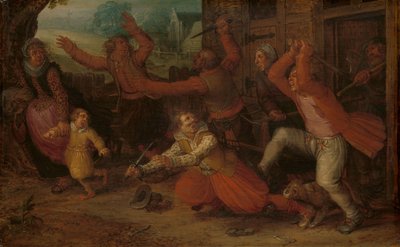 Parasztöröm (A kiűzetés) alkotó: David Vinckboons (I) (workshop of)