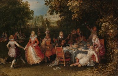 The Garden Party, 1610 körül (olaj, panel) alkotó: David Vinckeboons