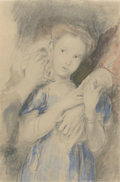 Tanulmány az első fülgyűrűhöz (wc, grafit és kréta papíron) alkotó: David Wilkie