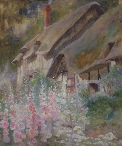 Anne Hathaways Cottage (ceruza és wc fehérrel megnövelve a papíron) alkotó: David Woodlock