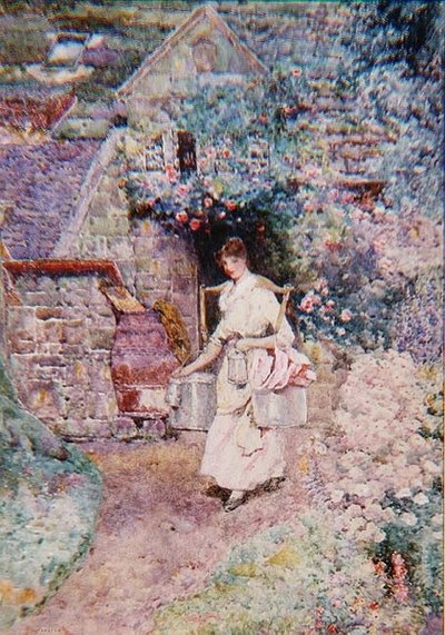 A tejeslány, avagy egy régi surrey-i házikó (akvarell) alkotó: David Woodlock