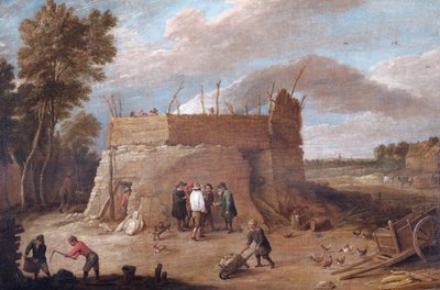 Mészkemence figurákkal (olaj, vászon) alkotó: David Teniers the Younger