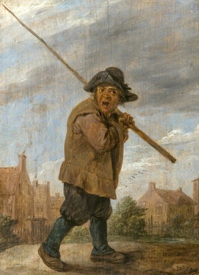 Egy rudat cipelő paraszt alkotó: David Teniers the Younger