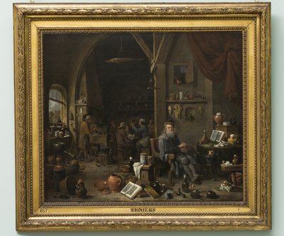 Egy alkimista, később 1670-es évek (olaj, vászon) alkotó: David Teniers the Younger