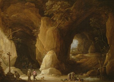 Remeték egy barlangban, 17. század alkotó: David Teniers the Younger