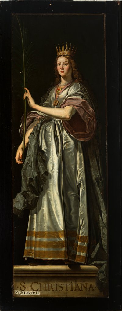 Plébániatemplom (Miasszonyunk plébániatemploma). Belső. festmény. triptikus. Idősebb David Teniers. Hátsó vég. Christiana. alkotó: David Teniers the Younger