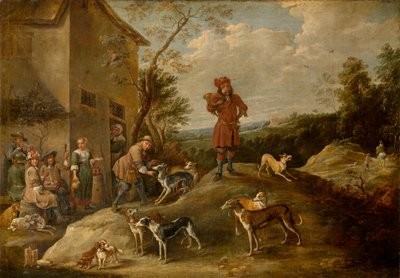 Pihenő vadászok (olaj) alkotó: David the Younger Teniers