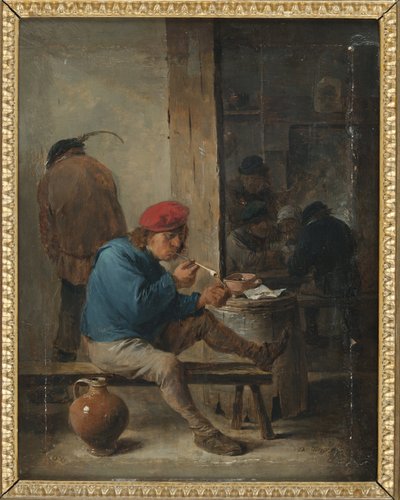 Scene de taverne avec fumeurs – Taverna jelenet dohányzókkal, Teniers, David, the Younger (1610-1690). Olaj, fa. Mérete: 23,9x19 cm. Nemzeti Múzeum Stockholm alkotó: David Teniers the Younger