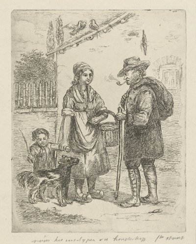 Farmer és farmer felesége a farmon alkotó: David van der Kellen