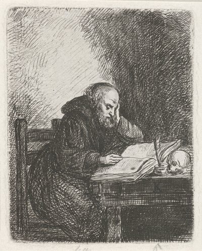 olvasó szerzetes alkotó: David van der Kellen