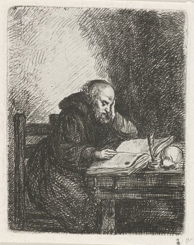 olvasó szerzetes alkotó: David van der Kellen