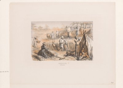 Betakarítás a szántóföldeken, 13. század falusiak. (13. század) (cím a tárgyon) alkotó: David van der Kellen