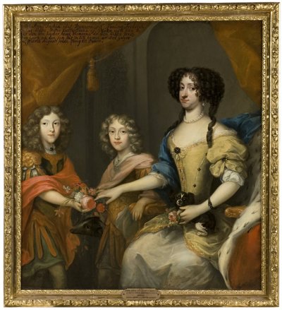 Anna Zsófia, 1647-1717, dán hercegnő, szász választófejedelemné, fiai Johann Georg IV, 1668-1697, szász választófejedelem, Friedrich August I / August II Erős, 1670-1733, szász választófejedelem, lengyel király alkotó: David von Krafft