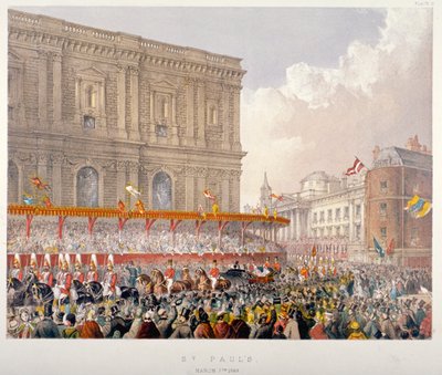 Királyi körmenet a Szent Pál-székesegyház keleti végén, London városában, 1863 alkotó: Day and Son