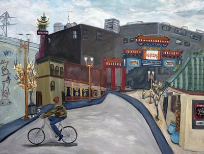 Chinatown Portland, 2018 (akril, vászon) alkotó: Deborah Eve Alastra
