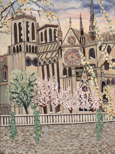 Notre Dame Doves, 2018 (akril, vászon) alkotó: Deborah Eve Alastra