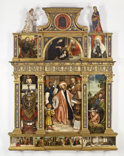 Sant Ivo poliptichonja, 1520 körül (tempera a fedélzeten, antik keret) alkotó: Defendente Ferrari