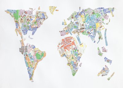 Velence World, 2008 (kollázs papíron) alkotó: Deirdre Kelly
