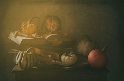 Őszi könyvek és tökök alkotó: Delphine Devos