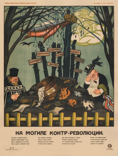 Az ellenforradalom sírjánál plakát, 1920 alkotó: Deni