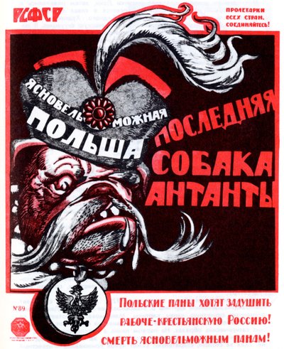 Lengyelország - az Antant Plakát utolsó kutyája, 1920 alkotó: Deni