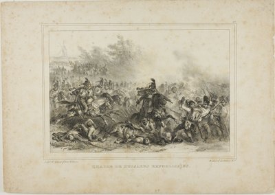 A köztársasági huszárok támadása alkotó: Denis Auguste Marie Raffet