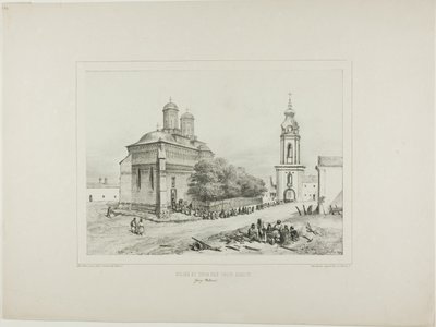 Három Szentek temploma és tornya, Jassy, Modávia, 1837. július 19. alkotó: Denis Auguste Marie Raffet