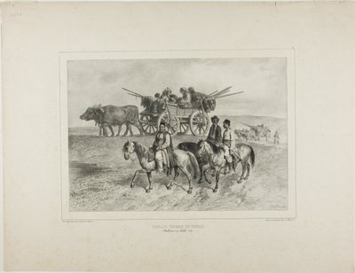 Utazó magyar cigány család, Moldva, 1837. július 19. alkotó: Denis Auguste Marie Raffet