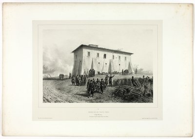Hat zöld redőny háza, a Memories of Italy-ból: Expedíció Rómából alkotó: Denis Auguste Marie Raffet